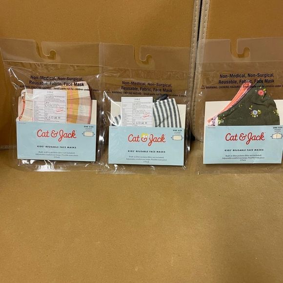 Printed mask 6 count Cat & Jack Kids Reusable Unisex - Picture 1 of 6